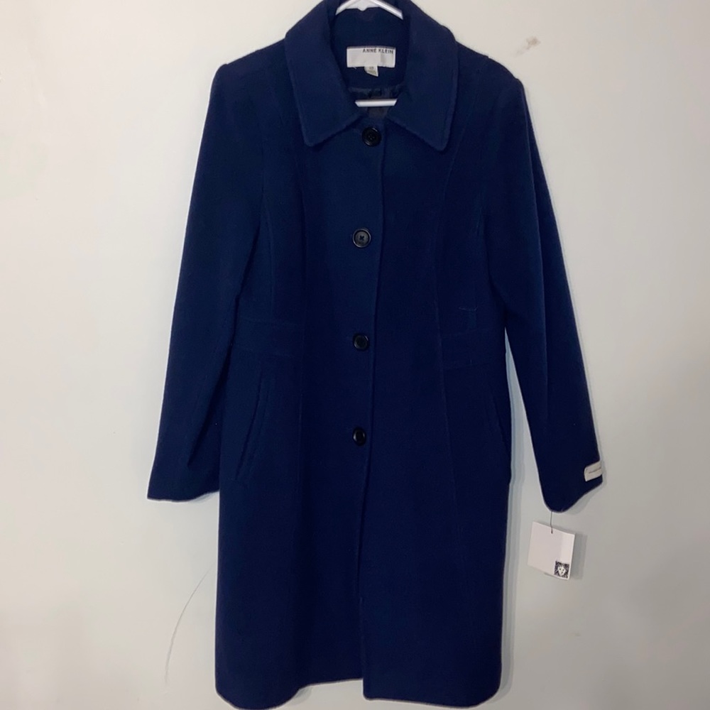 Anne Klein Wool Navy Peacoat NWT